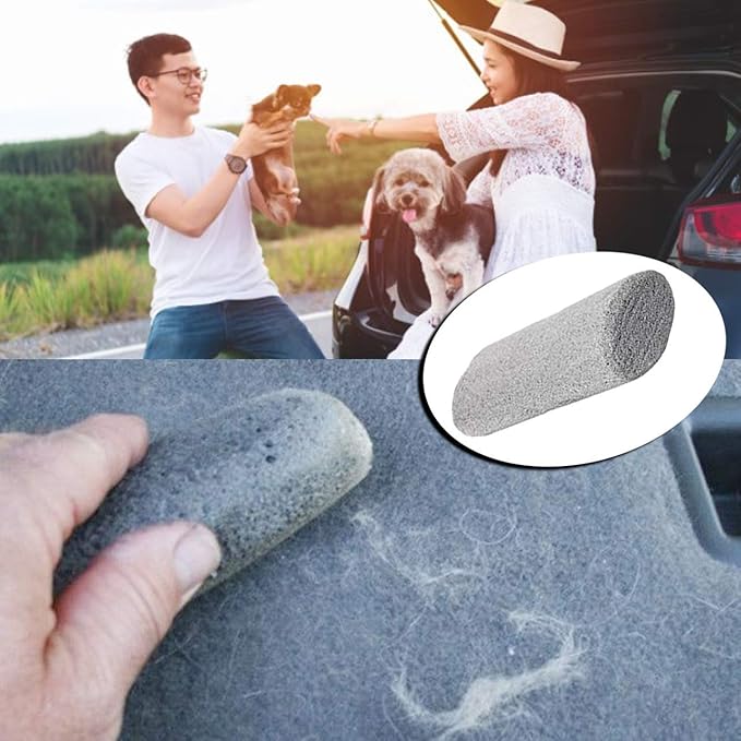 Elevate Essentials Pet Hair Stone for Car, Best Pet Hair Remover, Pet Hair Lifter, Pet Fur Remover, Pet Hair Cleaner, Lint Remover, Pet Stone Multi-Cleaner (2 Pack)
