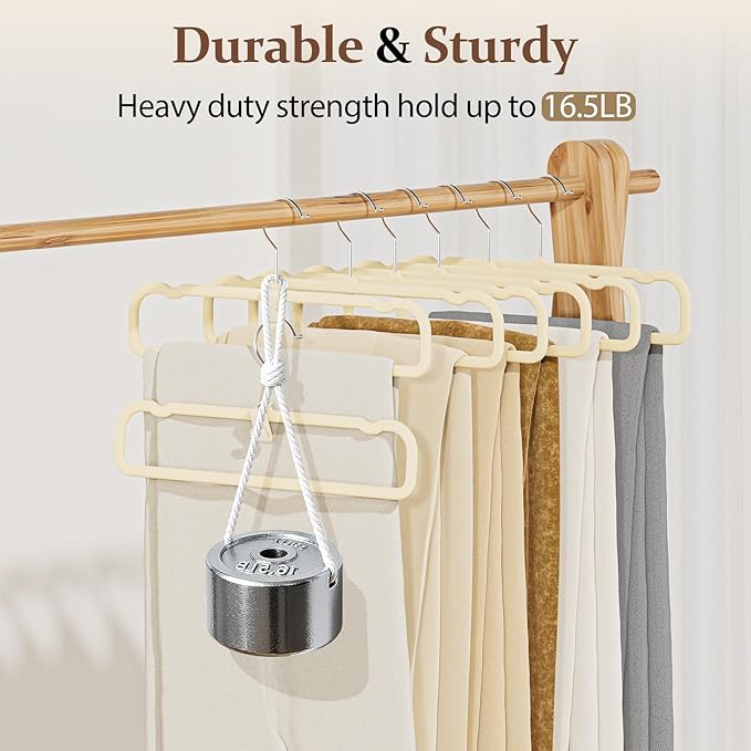 Velvet Felt Pants Hangers 30 Pack – Heavy Duty Space Saving Clothes Hangers with 360° Swivel Hook, Non-Slip Thin Design for Suits, Shirts, Coats, Dresses – Includes 30 Hooks (Ivory)