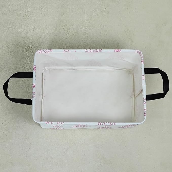 Rectangular Storage Basket Fabric Organizer Bin for Toys,Books,Clothes,Gifts,Pets-Perfect for Home,Office,Nursery,Dorm,Shelf(Rec-Shining castles )
