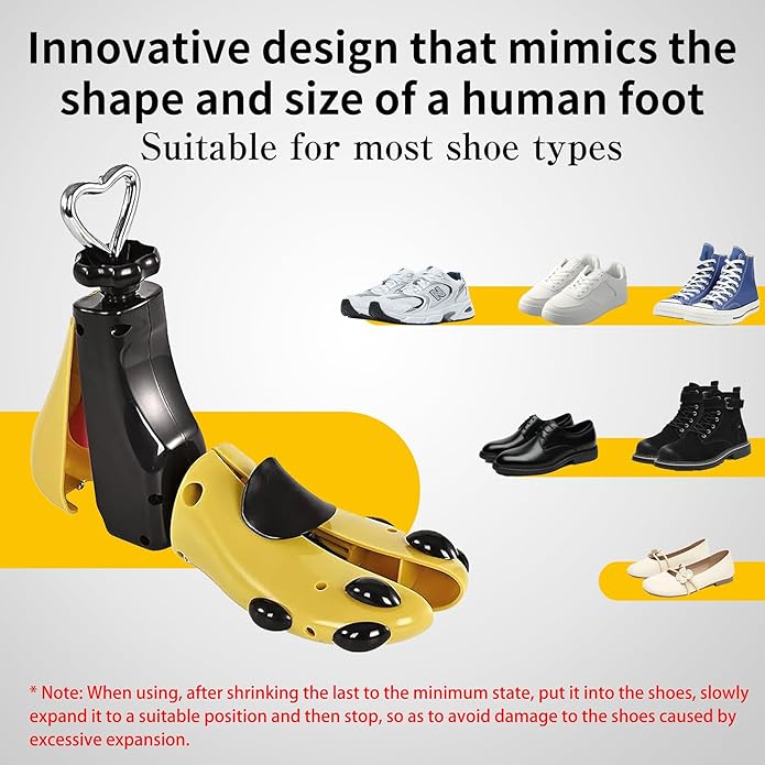 4-Way Adjustable Shoe Stretcher for Men & Women, Leather Boot Widener - Fits Wide Feet, Sneakers, Dress Shoes