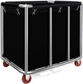 Commercial Laundry Carts with Wheels 11.35 Bushel Industrial Laundry Cart Basket Trucks Heavy Duty Large Laundry Carts Hampers Reinforced Steel Frame,440 lbs Load, Black