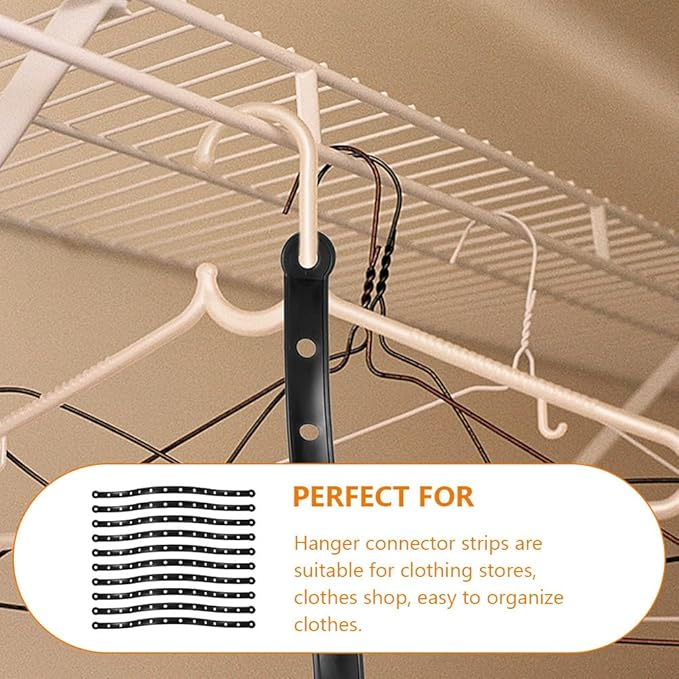 10pcs Hanger Connecting Strips Plastic Clothes Hanger Display Strips for Clothing Stores Easy Organization Space Saving Classic Design for Hanging Clothes