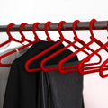 10 Pack Fabric Wrapped Premium Hotel Quality Ultra Strong Heavy Duty Metal Hangers for Any Type of Clothing.(Red)