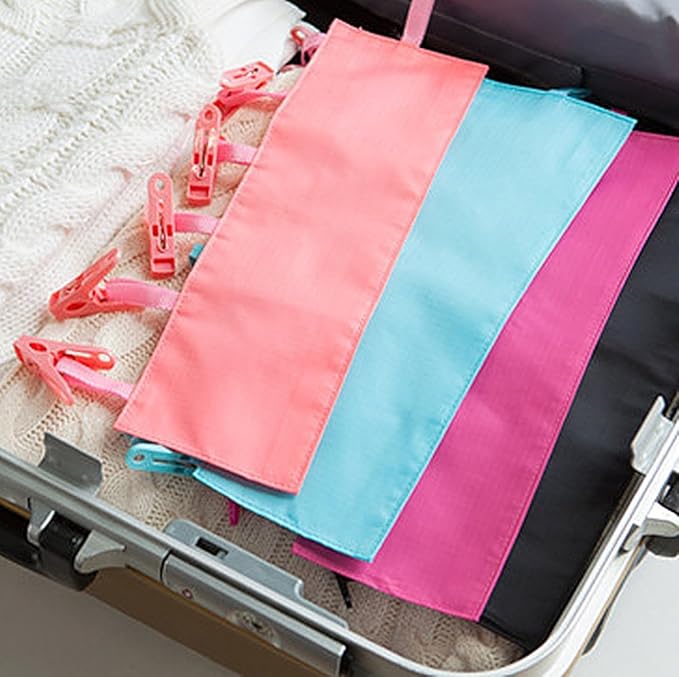 Foldable Plastic Travel Underwear Socks Bathroom Home Closet Clothes Hanger 2Pcs Pack
