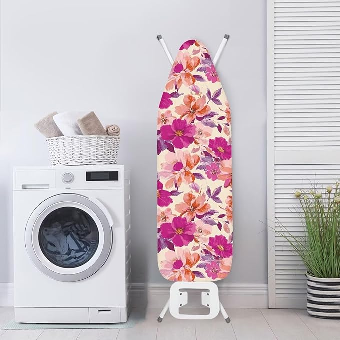 Floral Painting Ironing Board Cover Elastic Edge Heavy Duty Iron Pad Covers Standard Boards Lightweight Full Size Scorch Resistant Padding European Decorations