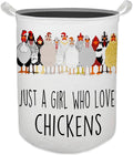 Chicken Gifts for Girls Laundry Basket, Farmhouse Chicken Rooster Waterproof Collapsible Laundry Hamper Dirty Clothes Storage Toy Bin Organizer for Bathroom Bedroom Nursery Girls Kids Room