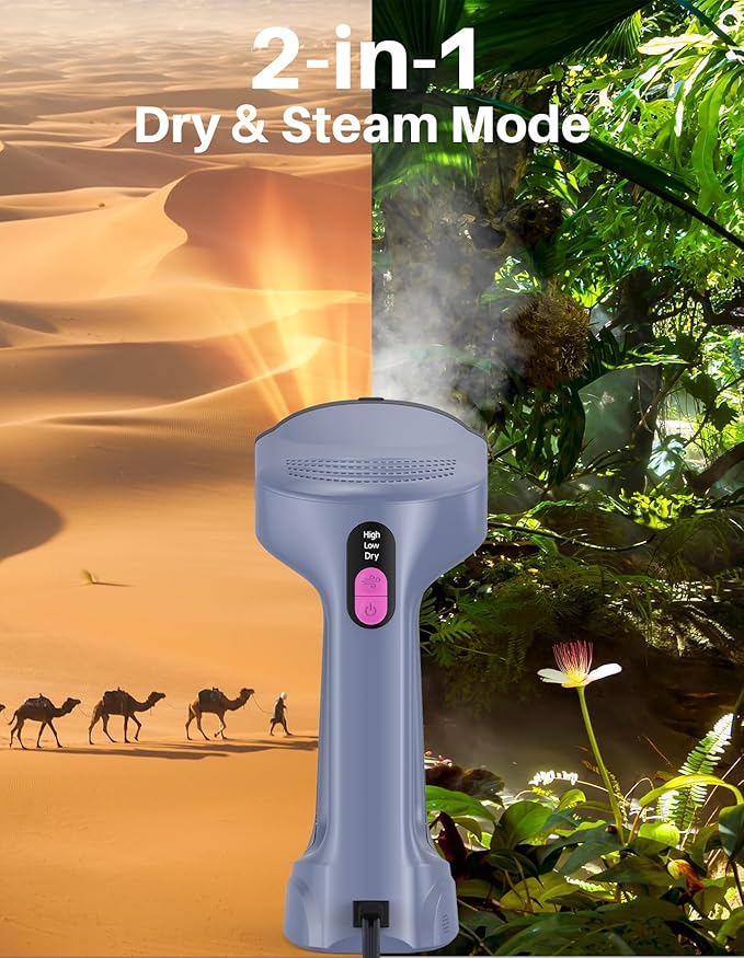 Sweepulire Vacuum Steamer for Clothes, 3500Pa Suction Handheld Clothes Steamer, 3 Modes, LED Display, Portable Travel Steamers for Clothes, Steaming & Ironing 2 In 1, 160ml Water Tank (for 110-120V)