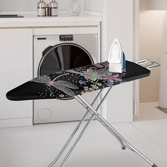 Iron Board Cover Standard Size Soft Durable Ironing Board Cover Ventilate Thick Cover with Cozy Nose Pocket 54x15 inches-Dragonfly