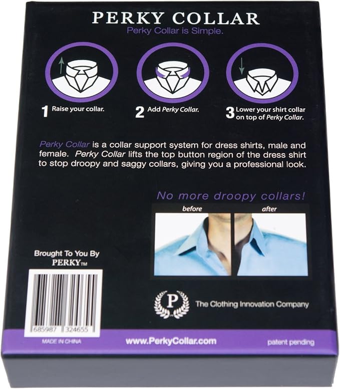 Shirt Collar Support System - Works Great With Collar Stays - For Men And Women Dress Shirts