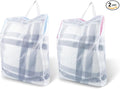 2 PCS Honeycomb Mesh Laundry Bag with Handle, 15.7 x 11.8 Inch Zippered Mesh Laundry Bag, Extra Large Opening, Side Widening, for Washing Socks, Baby Items, Lingerie, Travel Garments (Pink and Blue)