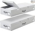 Cupic Cupid 7.5" Foldable Underbed Storage Box with Lid, 82L Large Under Bed Storage Containers with Reinforced Bottom for Comforters & Blankets, High Capacity Seasonal Bedding Organizer, 2 Pack,Grey