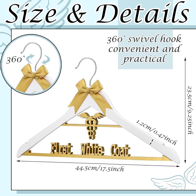 First White Coat Hanger Medical Student Graduation Gift for Pharmacist New Doctor PhD Gift White Coat Ceremony Med School Graduation Congratulation Favor