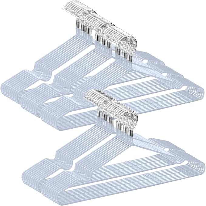 Clothes Hangers, Non-Slip, Multi-Functional Storage, PVC Special Rubber Finish, 50 Piece Set, Heavy Duty, Anti-Slip, Clothes Deformation, Load Capacity, Lightweight
