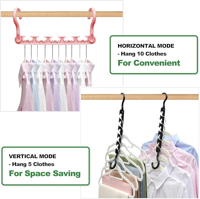 6-Pack-Closet-Organizers-and-Storage,Sturdy Organization-and-Storage-Hangers-Space-Saving for Wardrobe,Dorm-Room-Essentials for College Students Girls Smart Clothes Hanger