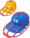 XQXA 2-Pack Baseball Hat Washer Cage | Machine-Washable Cap Cleaner Frame for Adult & Kid's Hats | Red