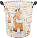 Giraffe Laundry Basket,Personalized Laundry Hamper for Boys Girls,Custom Laundry Basket With Name, Customized Dirty Clothes Hamper for Bathroom Bedrooms,M-19.5"X 15.7"