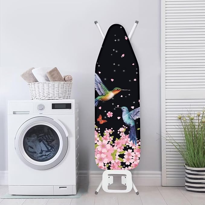 Hummingbird Ironing Board Cover 15x54 Inch Standard Size Ironing Board Covers Heat Reflective Stain Resistant Standard Size 15x54 inch