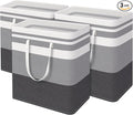 HomeHacks 3-Pack Large Laundry Basket, Waterproof, Freestanding Laundry Hamper, Collapsible Tall Clothes Hamper with Extended Handles for Clothes in The Dorm and Family-(Gradient Grey, 125L)