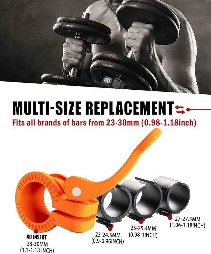 Mini Barbell Clips 1 inch I Multi-Size Adjustable Barbell Collar I 1 inch Barbell ClampsIQuick Release Weight Clips Pair of Locking for Dumbbell Bar