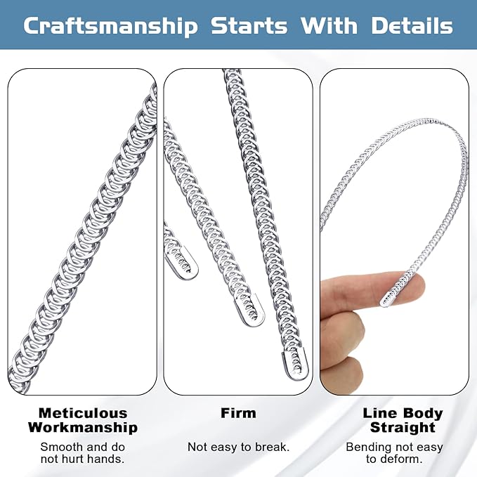 Amylove 24 Pcs Metal Steel Spiral Corset Boning, 1/4 Inch Width 9 Inch Length, Boning for Sewing Corset, Making Bodice, Costume, Hoop Skirt, Bustle, Dress, Millinery, Collar, Cuff and More
