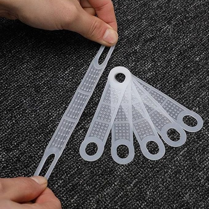 BCP 100 Pcs Clear Non-Slip Rubber Clothes Hanger Grips Clothing Hanger Strips