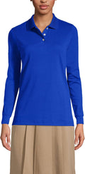 Lands' End School Uniform Kids Long Sleeve Interlock Polo Shirt