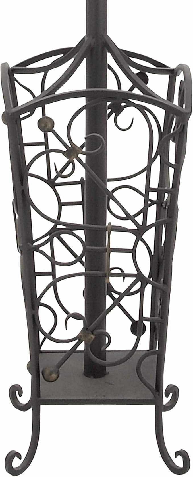Deco 79 Metal Coat Rack Vintage Style with Scroll Designs, 11" x 11" x 74", Black