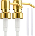 Stainless Steel Soap and Lotion Dispenser Pumps, Replacement for Your Bottles (Gold, 2 Pack)