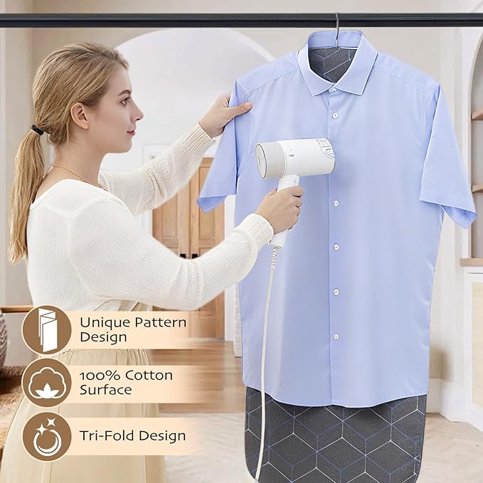 Foldable Ironing Mat for Flat Surfaces, Hanging Steamer Board for Clothes, Steamer Pad