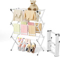 BAKON Clothes Drying Rack Foldable,Space-Saving Expandable & Portable Drying Rack for Clothes,Sturdy Metal Clothes Dryer Rack for Indoor & Outdoor,Laundry Room,Dorm Room,Apartments