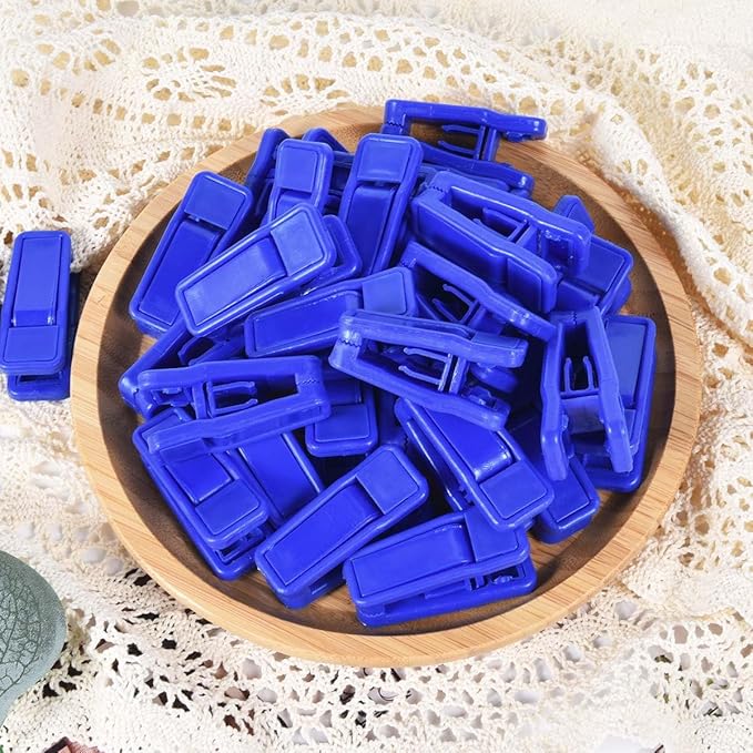 80 Pcs Plastic Baby Hanger Clips Slim-line Finger Clips Set for Clothes Hanger Velvet Hanger (Blue)