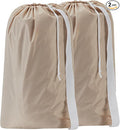 HOMEST 2 Pack XL Nylon Laundry Bag with Strap, Large Dirty Clothes Organizer, Easy Fit a Laundry Hamper or Basket, Can Carry Up to 4 Loads of Laundry, Beige