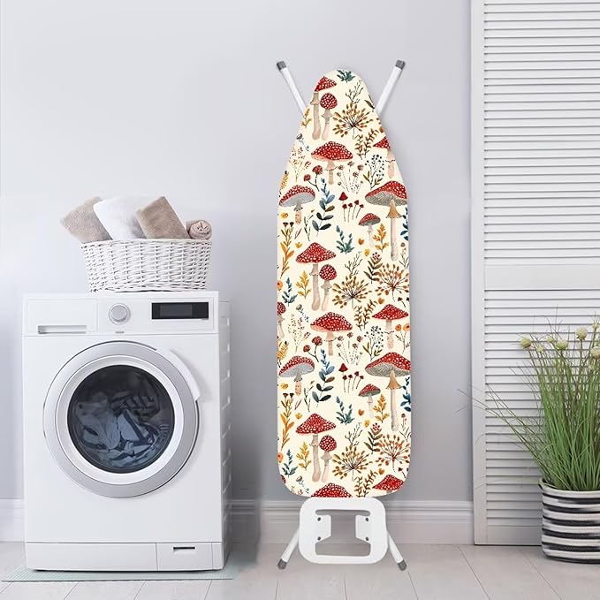 Mushroom Ironing Board Cover,Ironing Mat,Ironing Board Cover,Small Ironing Board Cover,Iron Covers for Ironing,Retro Mushroom Print XX-Large