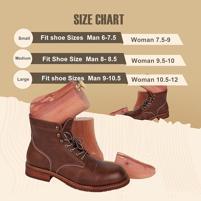 Cedar Boot Trees for Men & Women- Shoe Tree for Boots - Shoe & Boot Trees - Boot Stretcher & Shaper