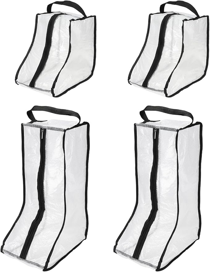 PATIKIL Boots Storage Bags, 4 Pack Waterproof Tall/Short Boot Carry Bag Boots Organizer Protector Bag for Travel Daily Use, Black