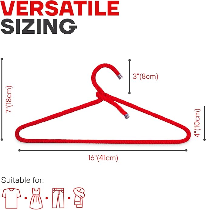 10 Pack Fabric Wrapped Premium Hotel Quality Ultra Strong Heavy Duty Metal Hangers for Any Type of Clothing.(Red)