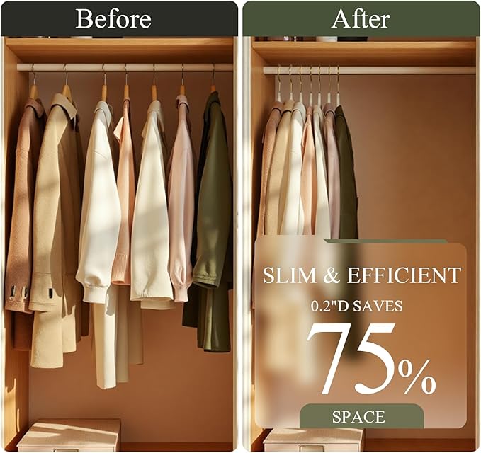Korpai 50 Pack Beige Velvet Hangers, Non Slip,Durable,Slim Hangers Space Saving,Felt Hangers with Gold 360°Swivel Hook for Coats,Strappy Dresses,Shirts,Sweater ect