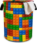 Colorful Building Blocks Laundry Basket Laundry Hamper With Handles Collapsible Laundry Baskets Storage Basket For Room Bathroom Bedroom Decor