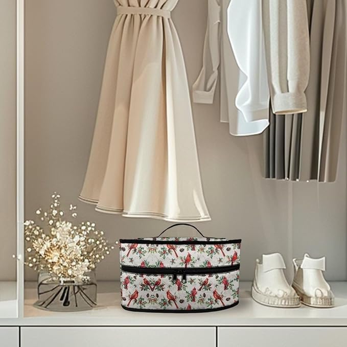 Christmas Steam Iron Storage Bag Fits for Accessories Travel Irons Decorative Cute Clothes Iron Storage Case with Zipper Closure, Cardinal Bird Nut