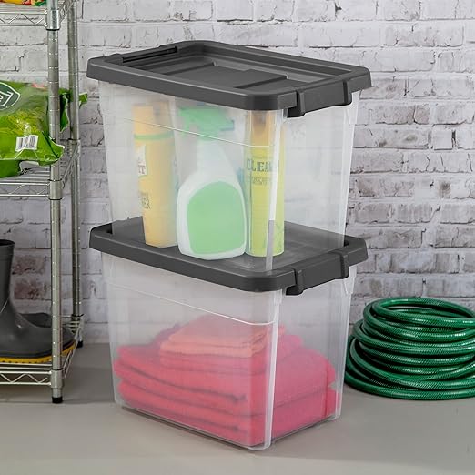 Sterilite Box Stacker Modular Clear 30QT 14733V06