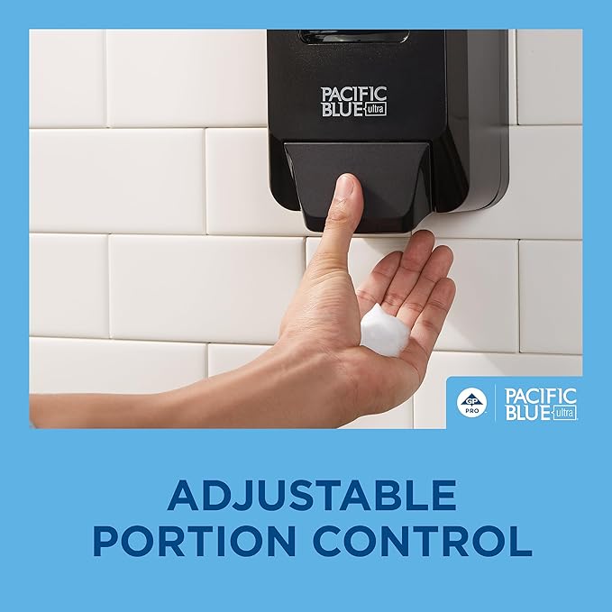 Georgia-Pacific (5305714) Pacific Blue Ultra Manual Push Soap Dispenser with Gentle Foam Hand Soap Refill Starter Kit