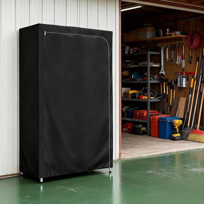 Rileytee Wire Shelf Cover,Heavy Duty 600D Dustproof Waterproof Shelf Covers for Wire Shelving,Outdoor Storage Rack Cover for Wire Rack with Zipper,Black,60"W x 24"D x 72"H