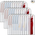 Amylove 40 Pcs 24 x 60 Inch Garment Bags for Hanging Clothes, Dress, Gown, Coat & Suit Storage Bags with Zipper - Dustproof Cover for Closet Clothes Storage Travel (White Black)