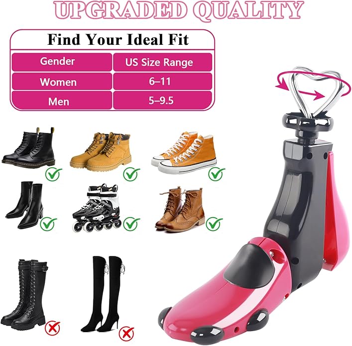 LANNEY Shoe Stretcher Women Men, Boot Stretchers 4-Way Shoe Tree Adjustable Widener Expander Unisex Boots Stretcher Wide Feet