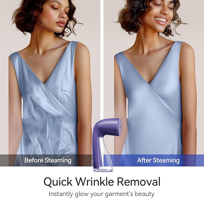 HiLIFE Steamer for Clothes, 1100W Clothes Steamer, Fast Wrinkle Removal with Large 300ml Tank, Ideal for All Fabrics, Easy to Use, Compact and Portable Travel Garment Steamer