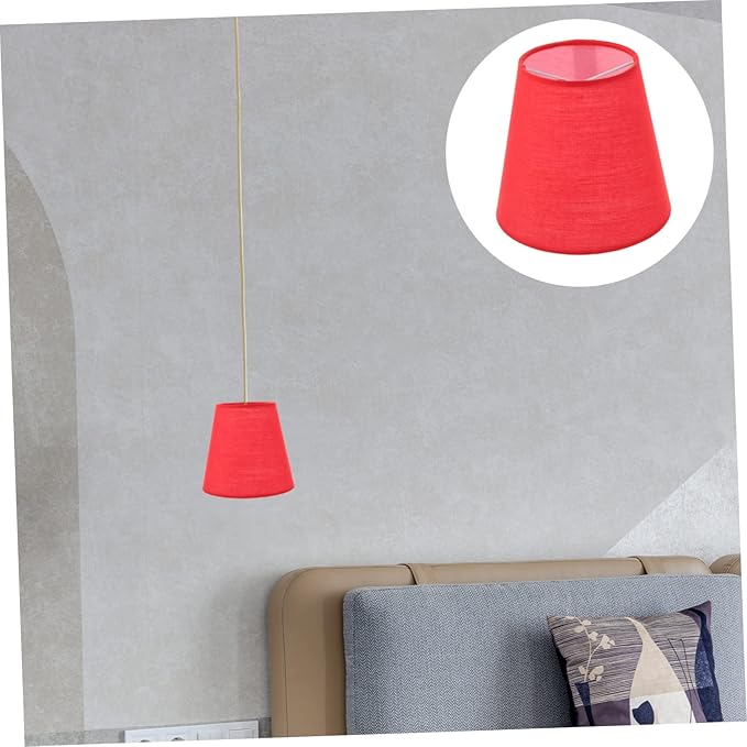 Housoutil Fabric Lampshade Rustic Chandelier Rustic Table Lamp Mini Clips Paper Lamp Shade Lamp Shades Clip on Drum Lamp Shades Small Lamp Shade Bedside Lamp Shade Replacement Miniature Iron