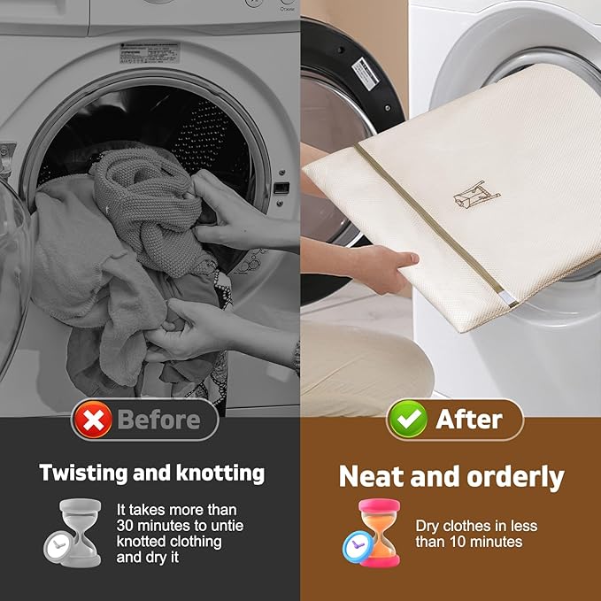 6 Pack 6 Size Mesh Laundry Bags Set for Delicates with Zipper, Lingerie Bags for Washing Delicates, Laundry Bags Mesh Wash Bags, Delicates Laundry Bag for Jeans,Blouse,Stocking,Bra
