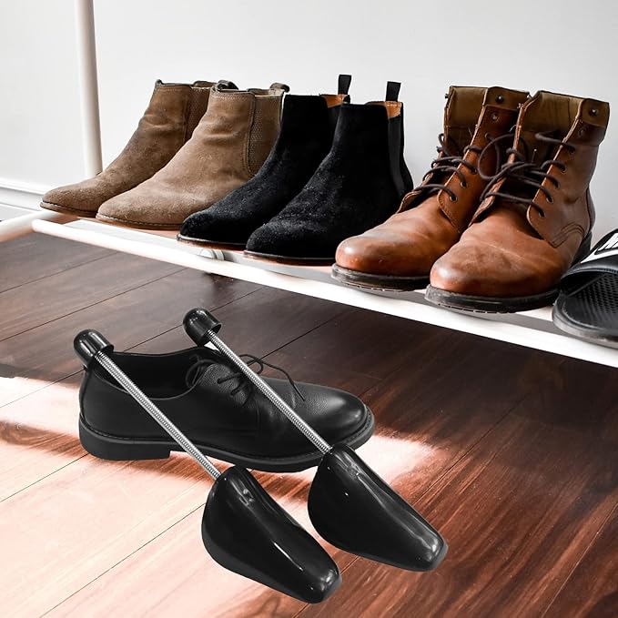 WAJJ 10 Pairs Practical Adjustable Length Men Shoe Tree Stretcher Holder Shaper Support (Black Spring)