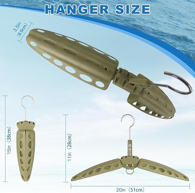 Wetsuit Hanger, Gimilife Quick Dry Foldable & Vented Dryer for Wetsuit Dry Suit, Surfing & Scuba Diving Accessory, Perfect to Dry Wetsuit Drysuit Life Jacket or BCD（1 PCS ）