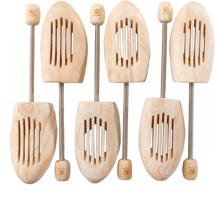 Adjustable Wood Shoe Trees With Spring,Wooden Shoes Tree For Men &Women,Shoe Shaped Shoe Lasts Wooden Shoe Stretcher